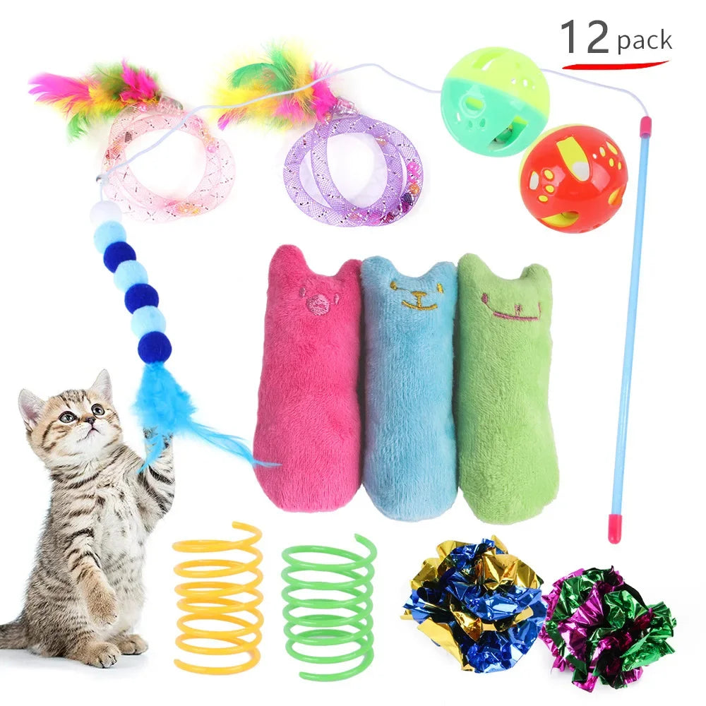 Túnel Plegable para Gatos — Set Juguetes Interactivos