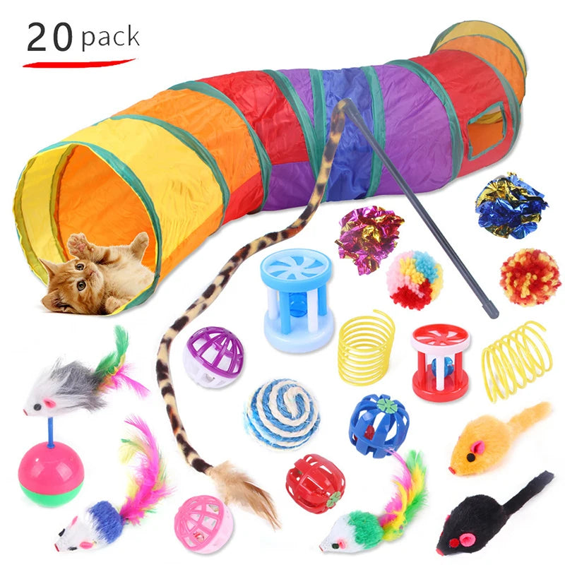 Túnel Rainbow para Gatos — Set Completo Juguetes