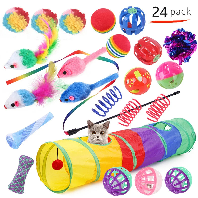 Túnel Rainbow para Gatos — Set Completo Juguetes