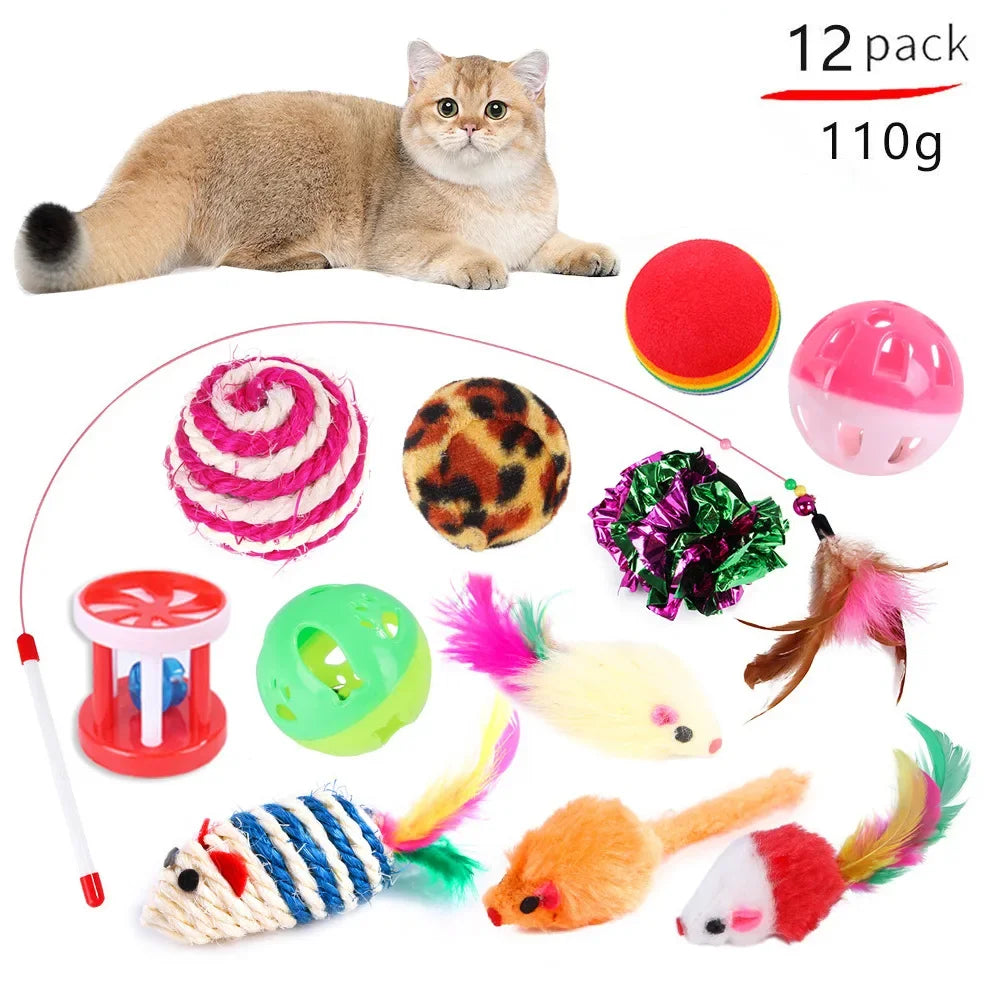 Túnel Plegable para Gatos — Set Juguetes Interactivos
