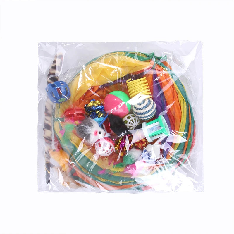 Túnel Rainbow para Gatos — Set Completo Juguetes