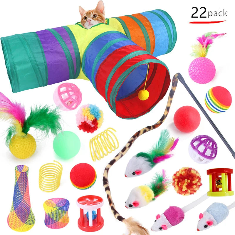Túnel Rainbow para Gatos — Set Completo Juguetes