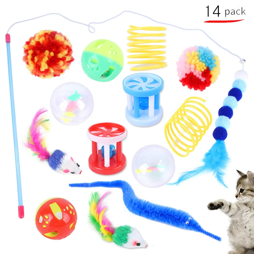Túnel Plegable para Gatos — Set Juguetes Interactivos