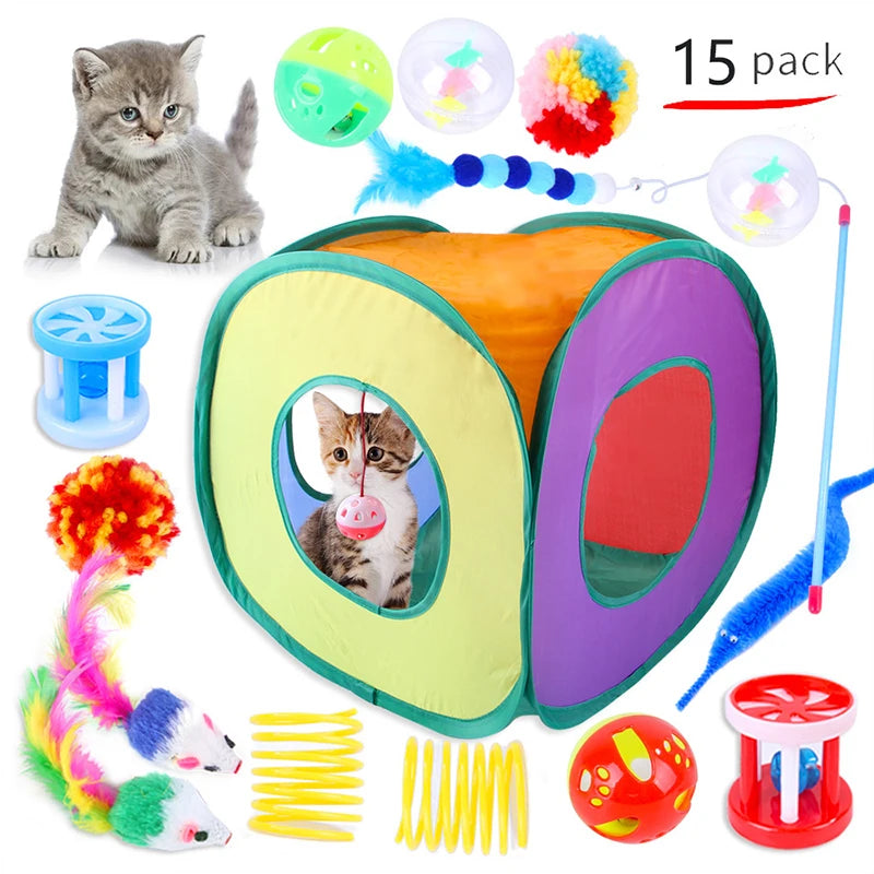 Túnel Rainbow para Gatos — Set Completo Juguetes